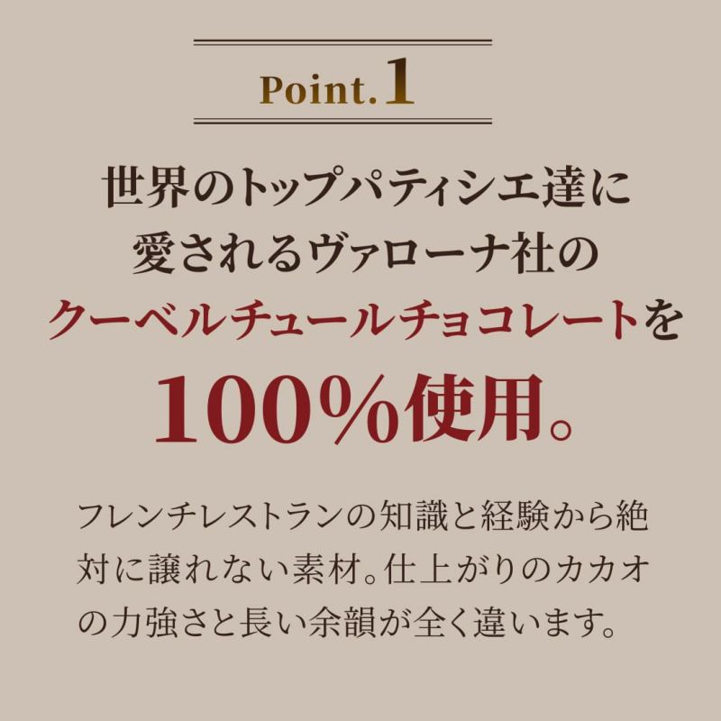 世界が認めたヴァローナ社のチョコレートを使用